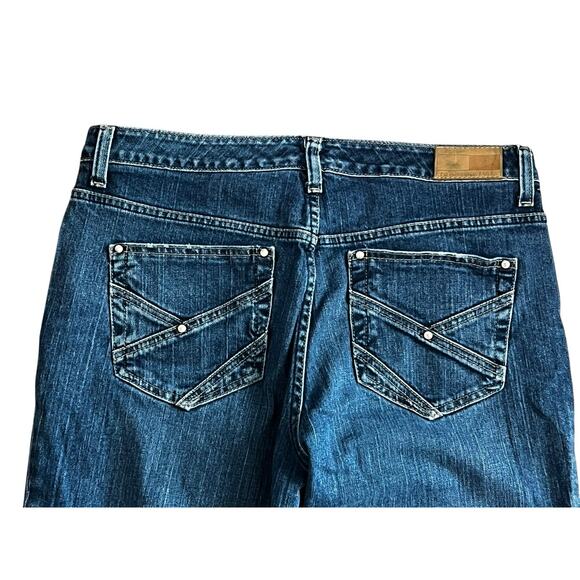 Vintage Tommy Hilfiger Boot Cut Jeans Women 12x30 Blue Low Rise Wide Leg Y2K - Picture 4 of 7